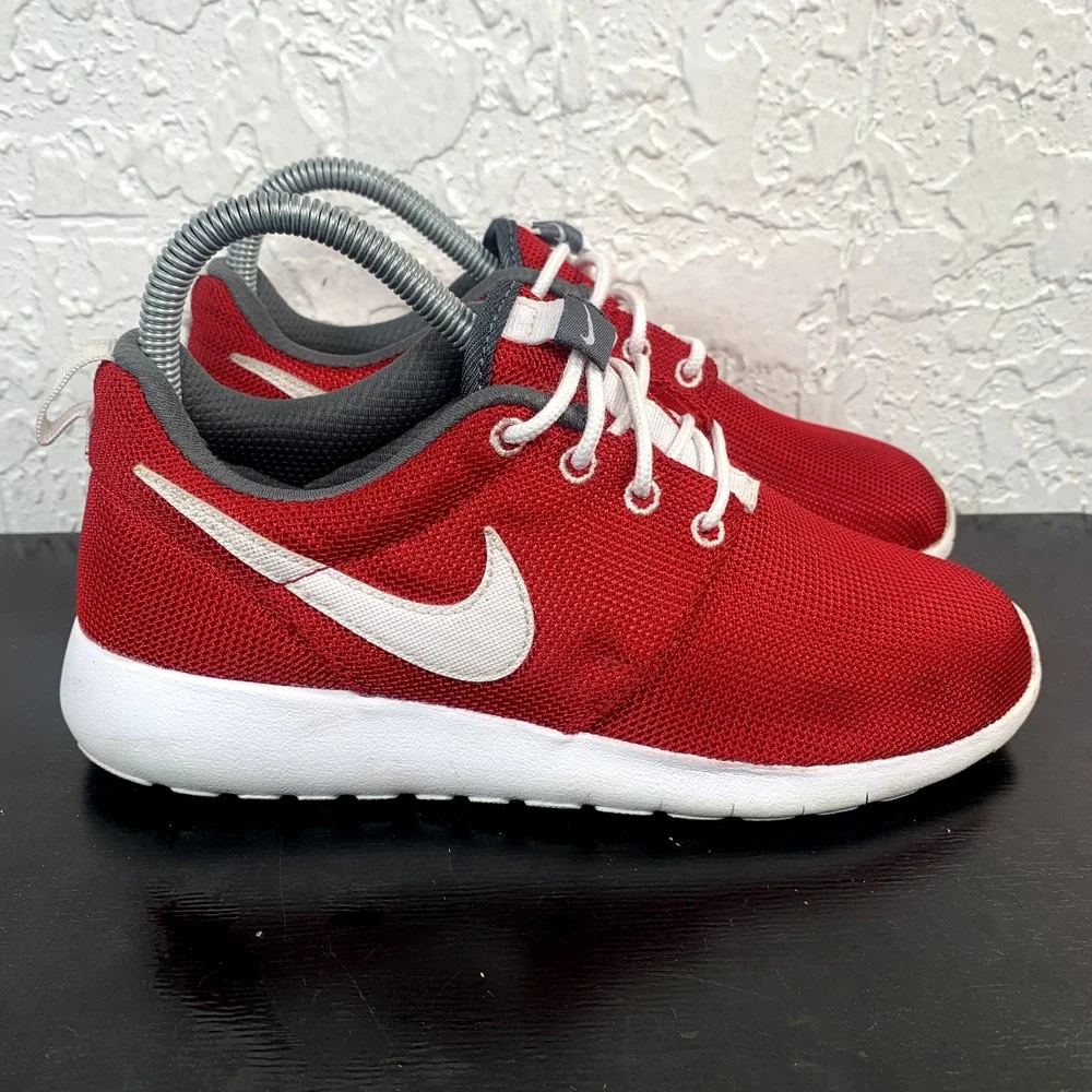 Nike Shoes Women 6.5 Roshe One Gym Red White GS Running Sneakers Kids 5Y